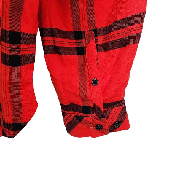Ava & Viv Womens Red & Black Plaid Button-Up Long Sleeve Shirt Size XXL - Picture 7 of 7